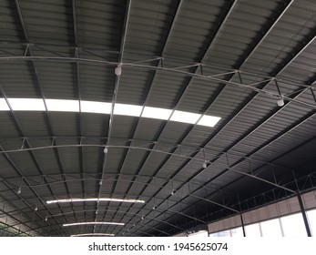 Bare Ceiling Of Curved Metal Sheet Roof