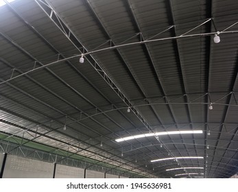 Bare Ceiling Of Curved Metal Sheet Roof