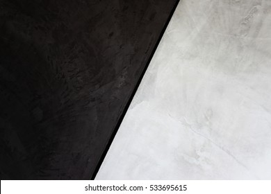 Bare Cement Vintage Wall White And Black,in Dark Tone Wall.two Tone Wall.