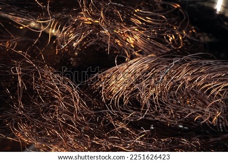 Bare copper wire pattern on dark background.        Stock photo © 