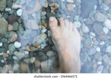 Bare Feet Clear Crystalline Water River Stock Photo 1964466571 