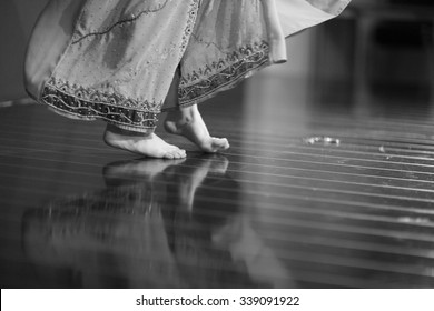 Bare Feet Of Indian Dancer On The Stage