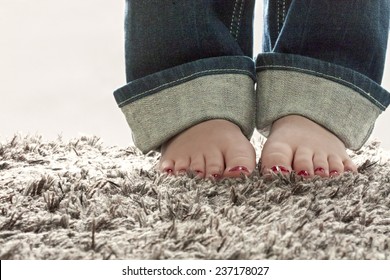 Bare Feet On Carpet