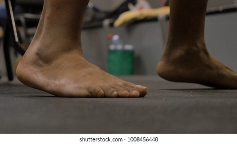 Bare Feet On Mortar Floor Background Stock Photo (Edit Now) 1008456448