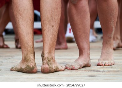 Bare Feet On A Wooden Dance Floor