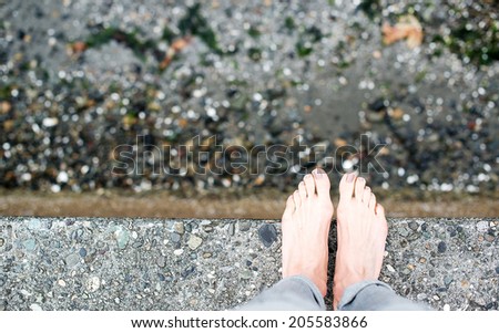 Similar – Image, Stock Photo View of my feet while cycling, with plenty of motion blur