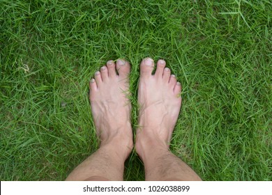 bare foot on the grass