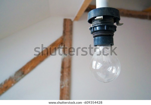 Bare Light Bulb Internal Construction Site Stock Photo Edit Now