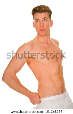 bare-chested man