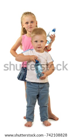 Similar – Image, Stock Photo Baby girl drinking milk from baby bottle