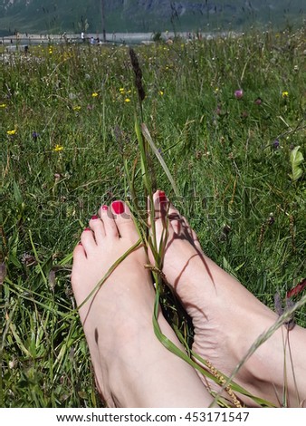 barefoot over the grass 