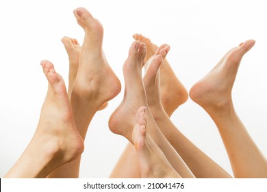 barefoot shooting in studio and white background
