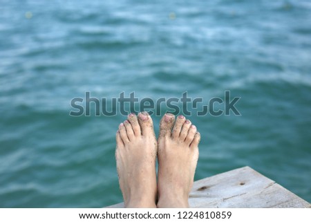 Image, Stock Photo differ:ent Ocean Lake Feet