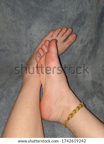 Barefooted woman, beautiful feet, toes and soles