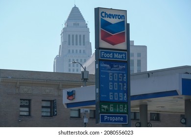 Bargain gas prices are displayed at a gas station in Los Angeles on Wednesday, Nov. 24, 2021.