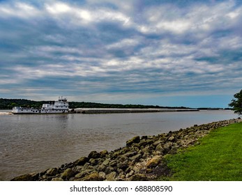 Barge On Upper Mississippi River