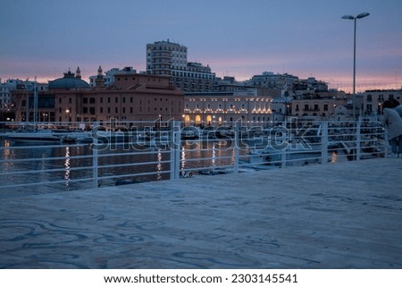 Bari at dusk - view from the seaside