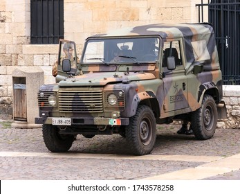 Bari / Italy - 2019.10.04: Land Rover Wolf - Italian Army 