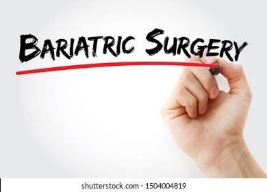 Bariatric Surgery text with marker, medical concept background