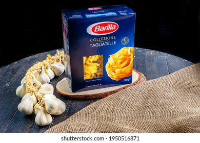BARILLA Products. Italian Pasta Tagliatelle. Barilla Group Produces Several Kinds Of Pasta And It Is The World's Leading Pasta Maker.