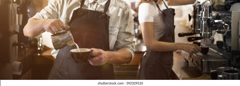 Barista Cafe Coffee Grinder Pour Professional Concept - Powered by Shutterstock