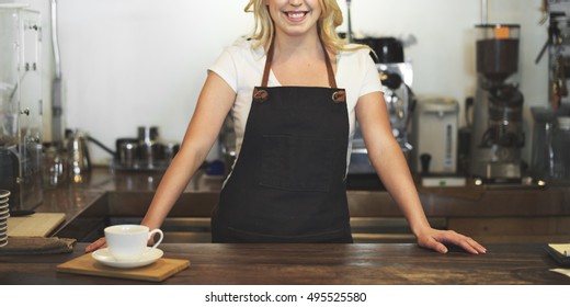 Barista Cafe Coffee Uniform Apron Service Shop Concept