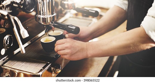 Barista Coffee Maker Machine Grinder Portafilter Concept - Powered by Shutterstock