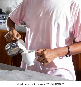 Barista Is Making A Cappuccino