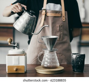 Barista Is Making Coffee.