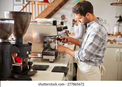 Barista At Work In A Cafe