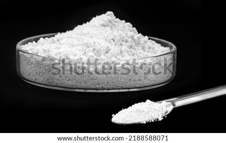 Barium sulfate, a white crystalline solid with the chemical formula BaSO₄, is used as a contrast agent during x-ray procedures.