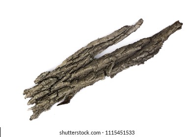 Bark Of Willow Tree Isolated On White Background.