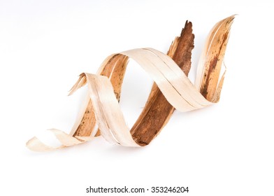 Bark. Wood shavings in a carpenter's masterpiece.