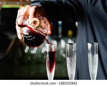 Barman Making Cocktail In The Bar