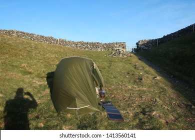 Barmouth. Gwynedd. Wales. May. 16. 2019. Wild Camping View From The Cambrian Way Of A Dry Stone Wall