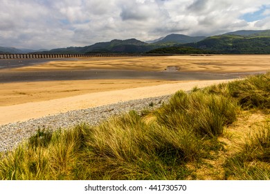 Barmouth, Wales, Located On The West Coast Of Snowdonia UK. Coast Line And Beach