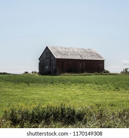 Barn in a field
