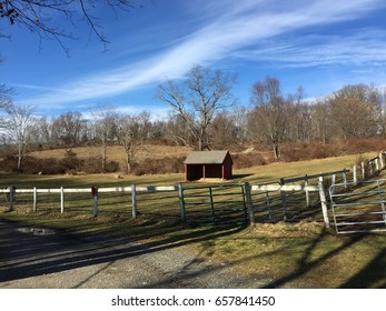 Barn in a field