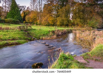 Barn Flatt Stepping Stones At Wallington, The River Wansbeck Rising In The Northumberland Hills Above Sweethope Lough, Then Journeys Towards The North Sea Near Newbiggin