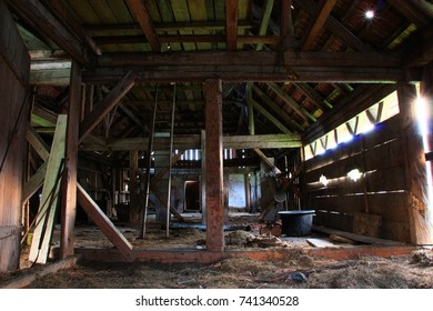 barn from inside with low light