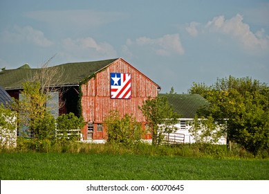 Barn Quilt Decoration On Midwest Barn