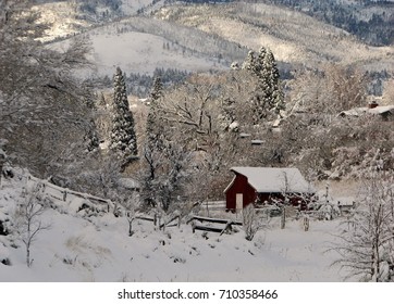 Barn in the snow