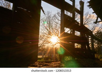                                barn in the sunset