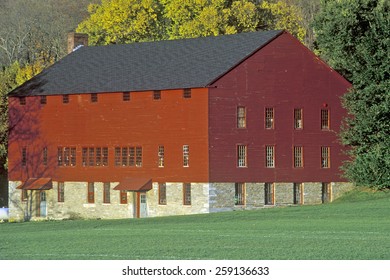 Barn At Sunset In Old Shaker Community In Eastern NY