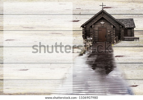 Barn Wood Wedding Chapel Invitation Background Stock Photo Edit