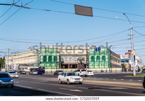 Barnaul, Altai Territory, Russia -\
September, 22, 2019: Art Museum, view from Lenin\
Avenue