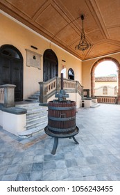 Barolo, Italy - September 25, 2010: Castle of Barolo, home of the Regional Wine Shop and Wine Museum. Barolo is the capital of Langhe (Unesco World Heritage Site), where Barolo wine is produced.