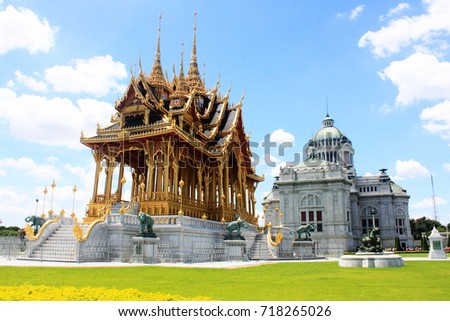 Barom Mangalanusarani Pavillian in the area of Ananta Samakhom Throne Hall Bangkok, Thailand.