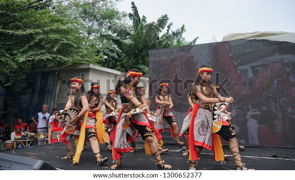 Barongan Blora\
dance in Bhinneka Tunggal Ika ( Unity in diversity ) celbration in\
Jakarta December 4,\
2016.