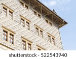 Baroque building with a brick pattern painted on exterior wall, Prague, Czech Republic Historic building in old town of Prague city, Czech Republic. 